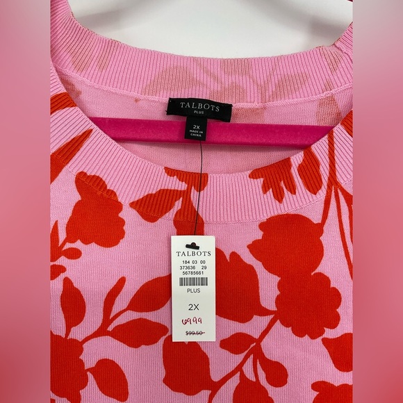 Talbots Elbow Sleeve Pullover in French Rose Size 2X NWT - Picture 5 of 7